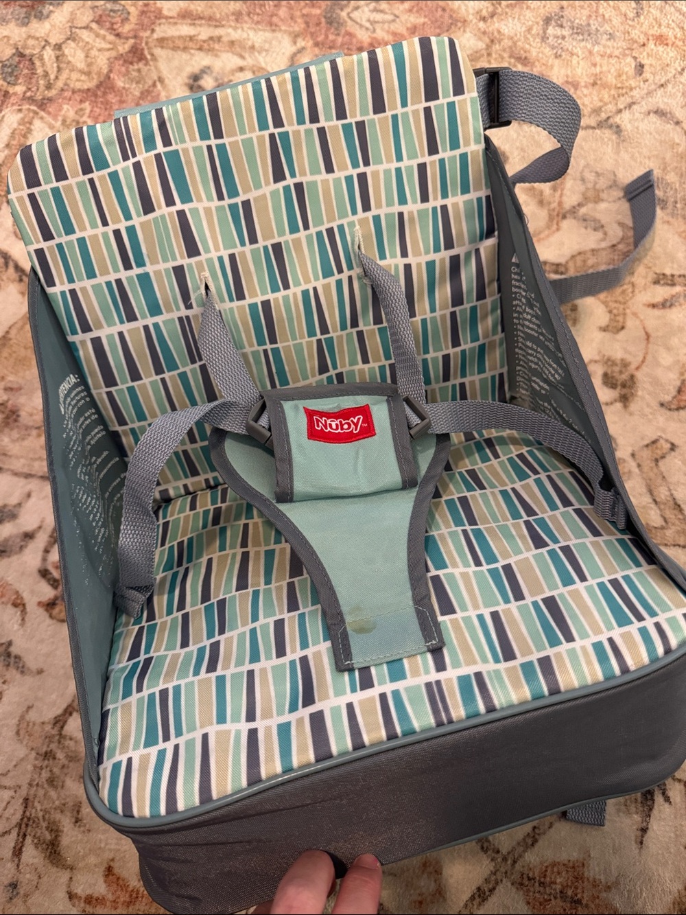 Nuby Portable Booster Seat in Teal & Gray